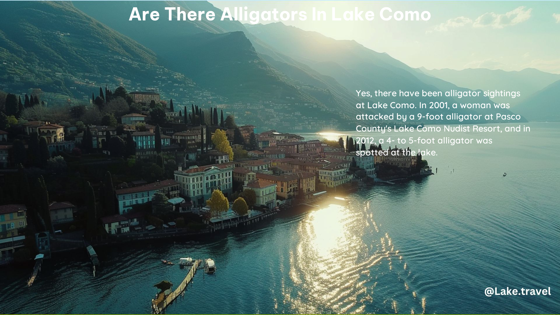 Are There Alligators in Lake Como