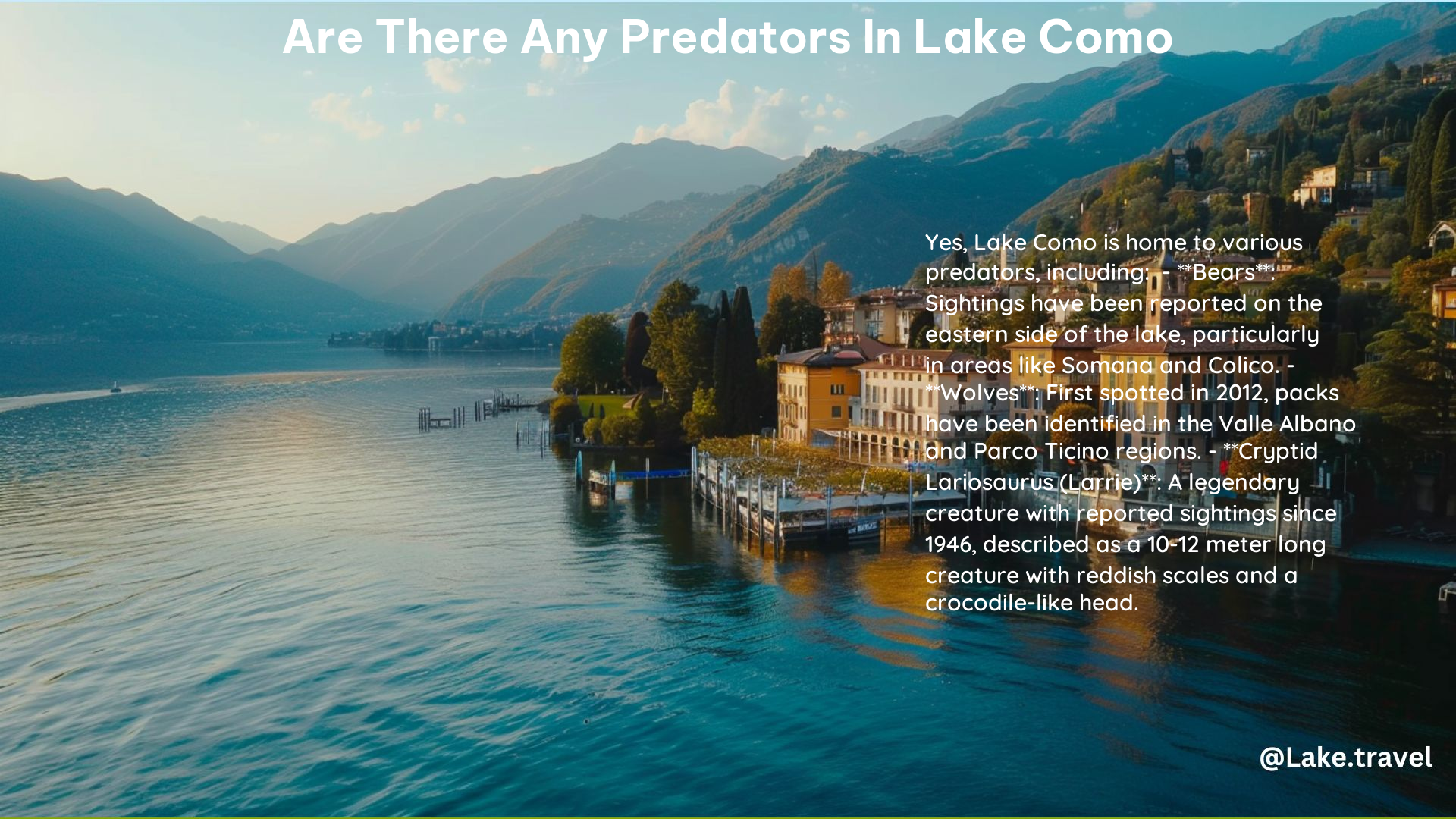 Are There Any Predators in Lake Como