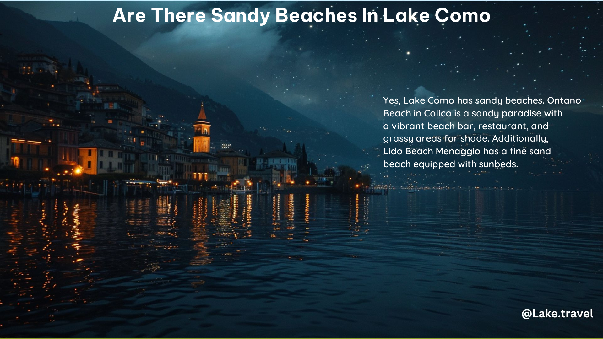 Are There Sandy Beaches in Lake Como