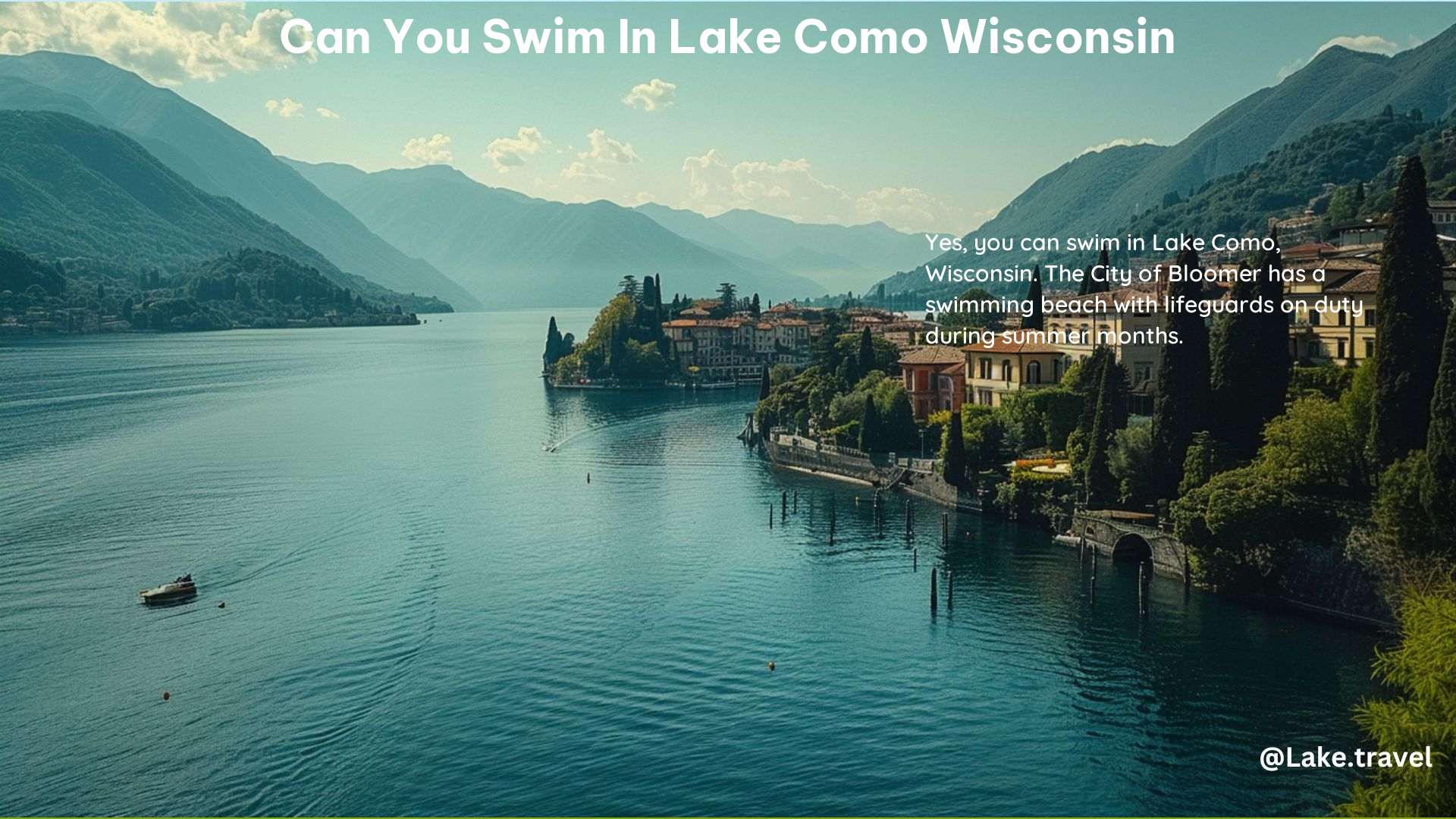 Can You Swim in Lake Como Wisconsin