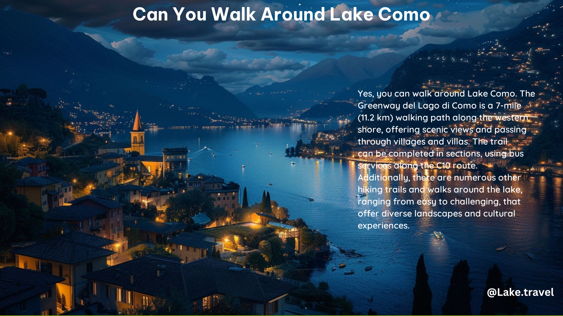 Can You Walk Around Lake Como