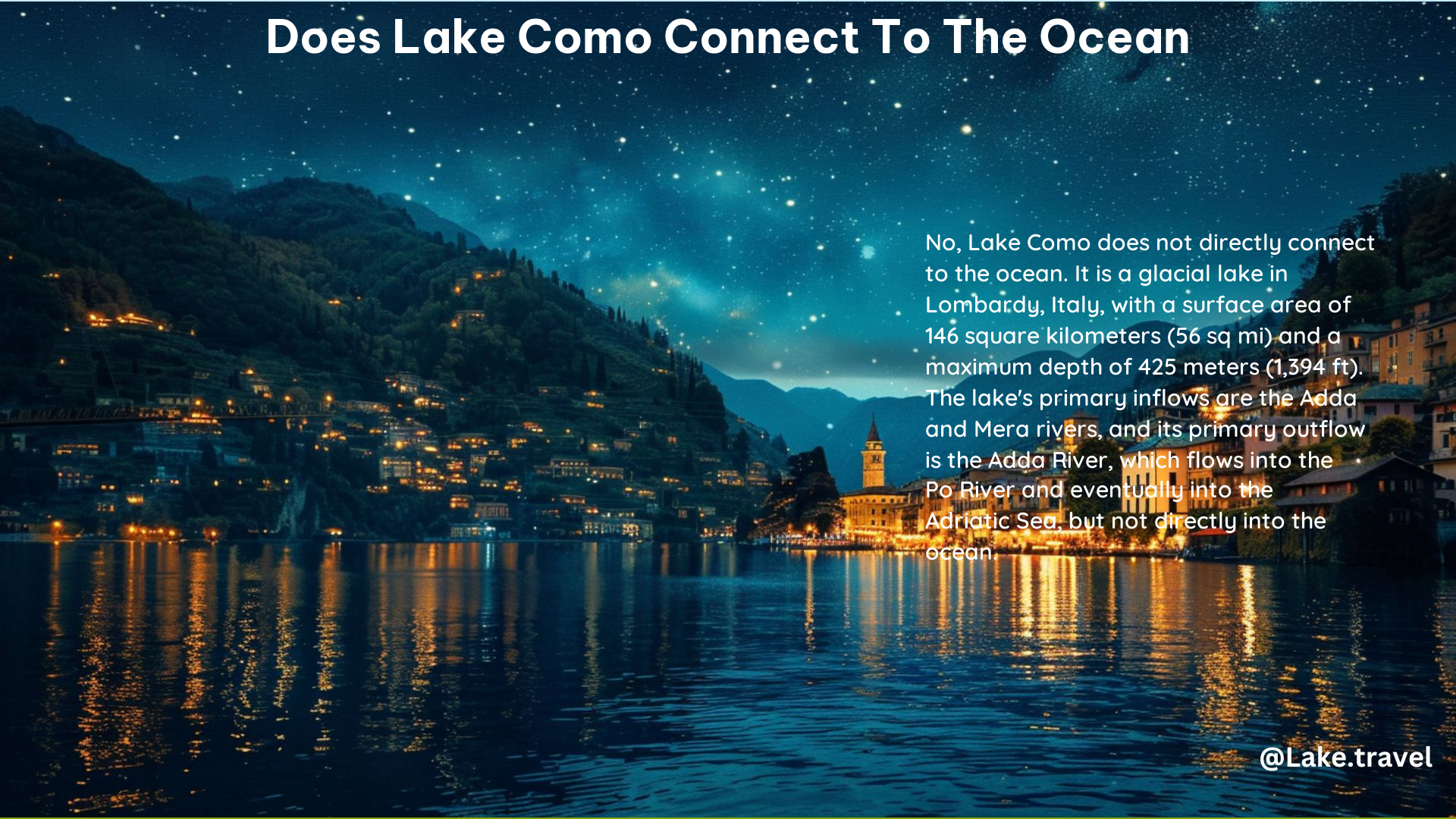 Does Lake Como Connect to the Ocean