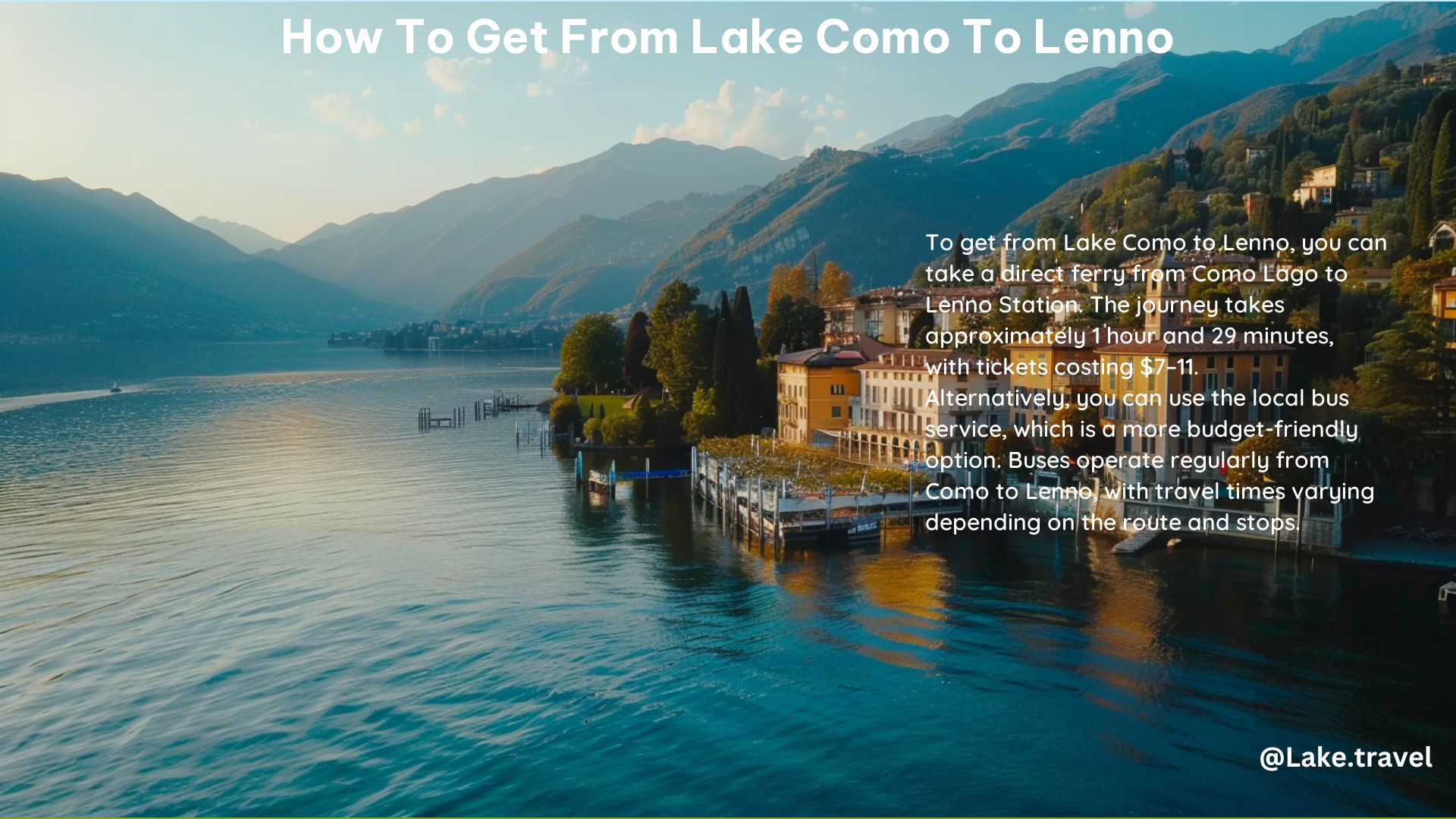 How to Get From Lake Como to Lenno