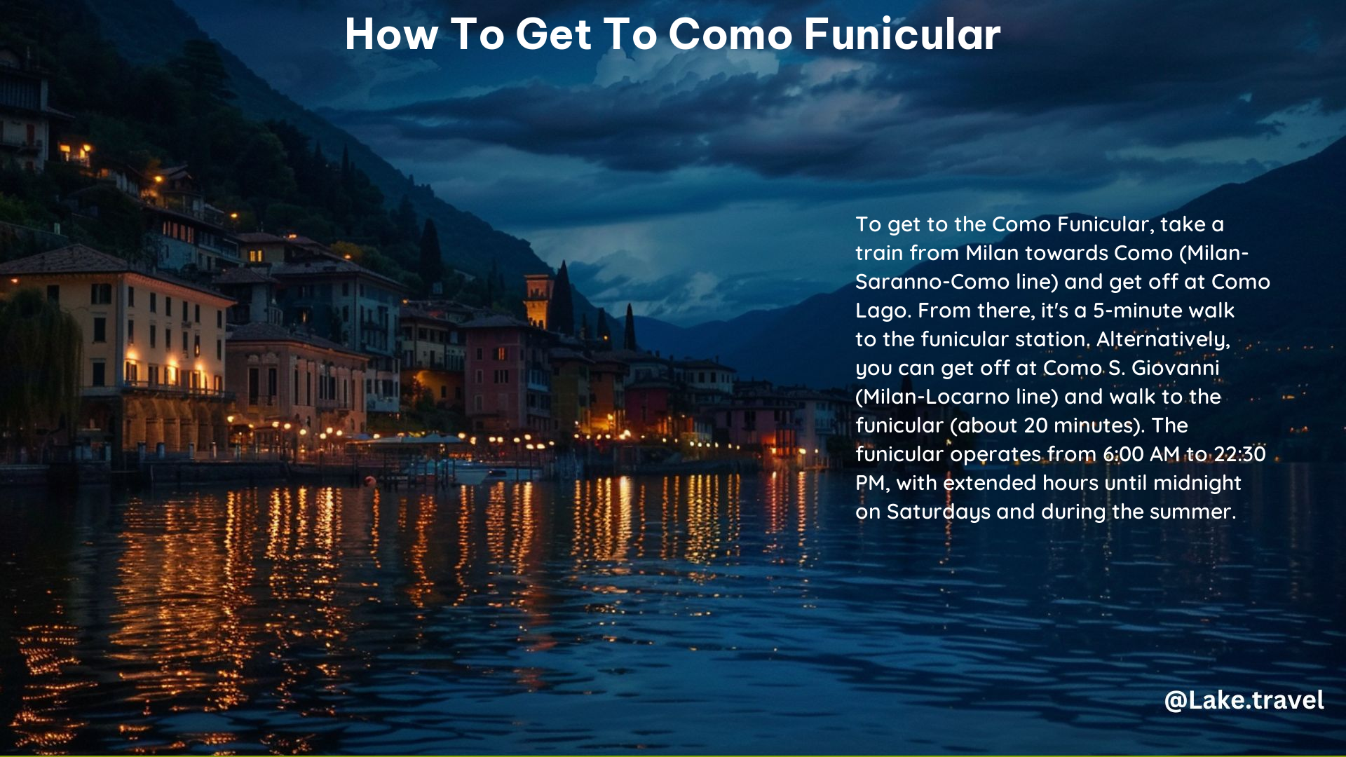 How to Get to Como Funicular