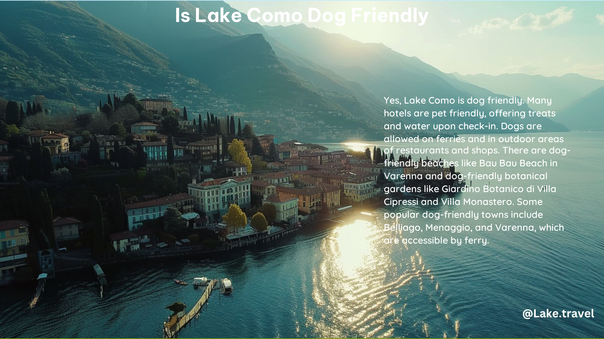 Is Lake Como Dog Friendly