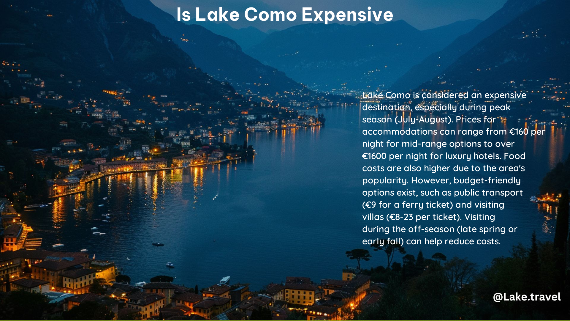 Is Lake Como Expensive