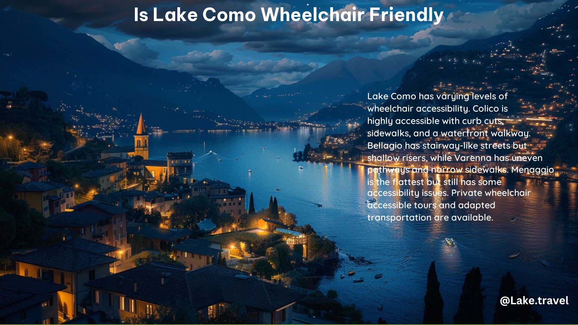 Is Lake Como Wheelchair Friendly