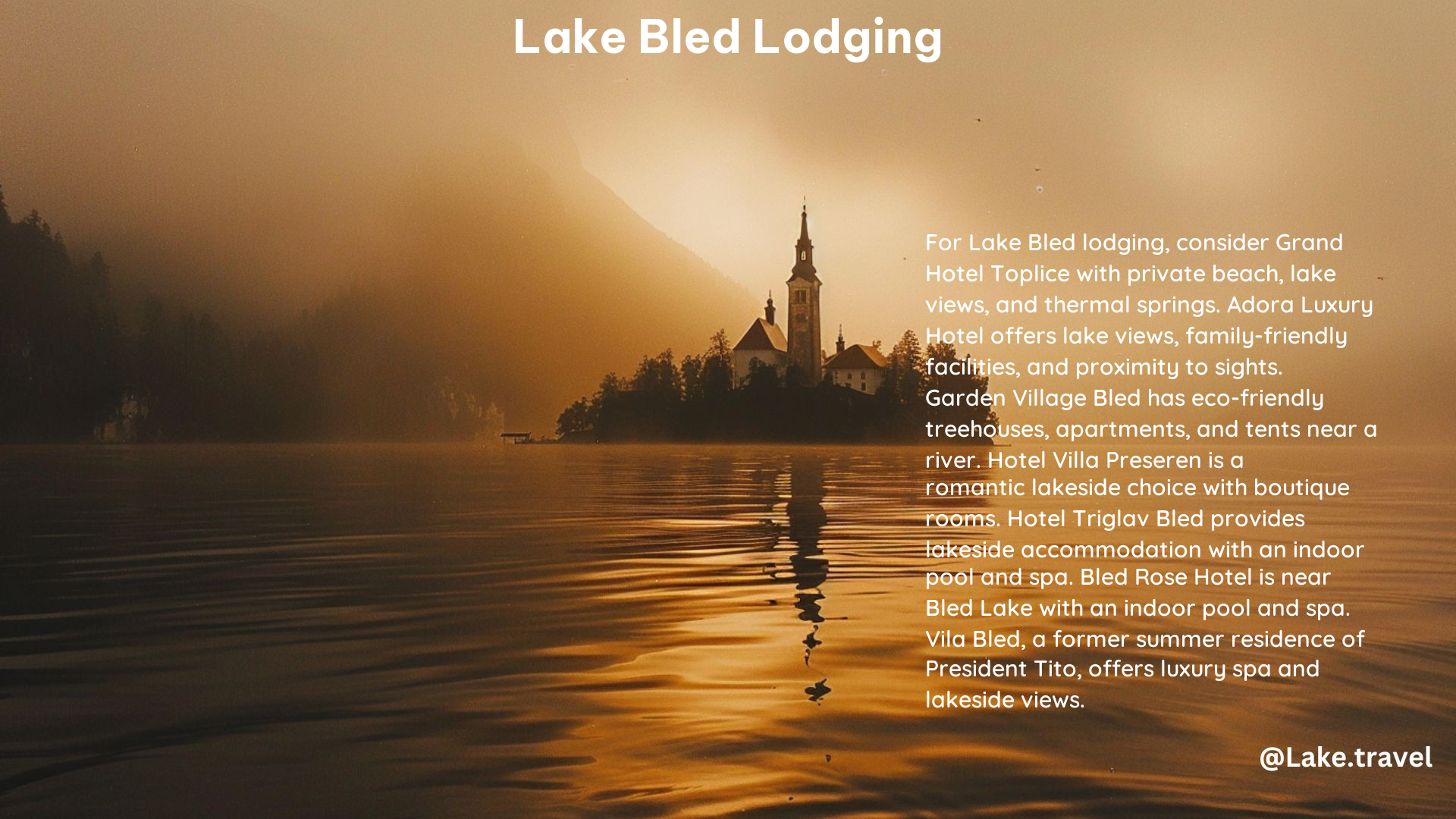 Lake Bled Lodging