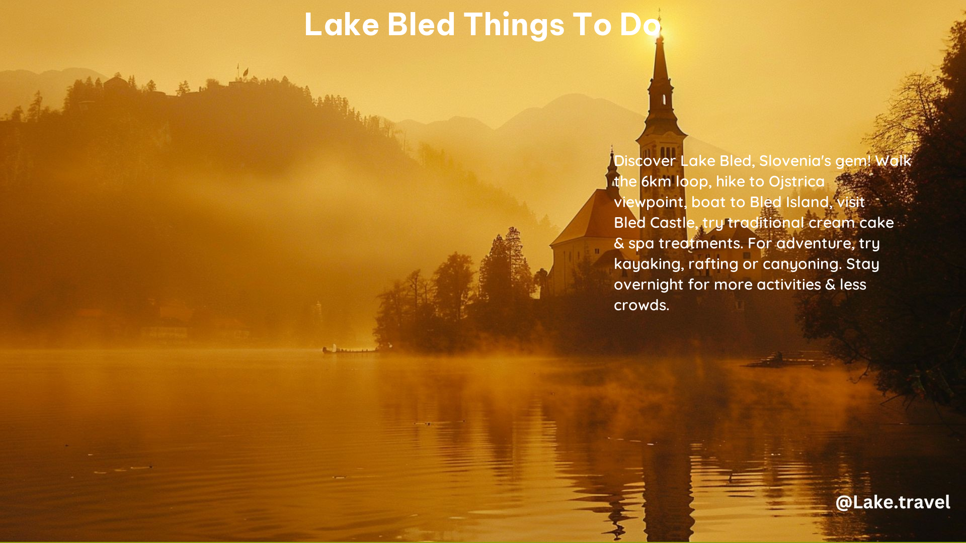 Lake Bled Things to Do