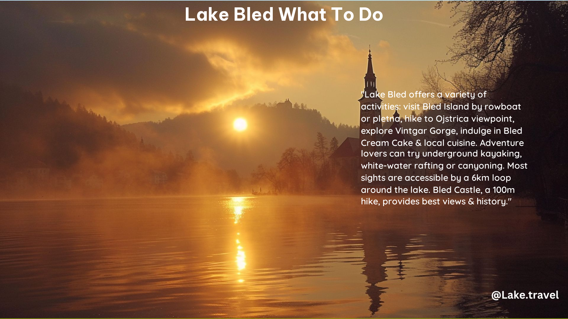 Lake Bled What to Do