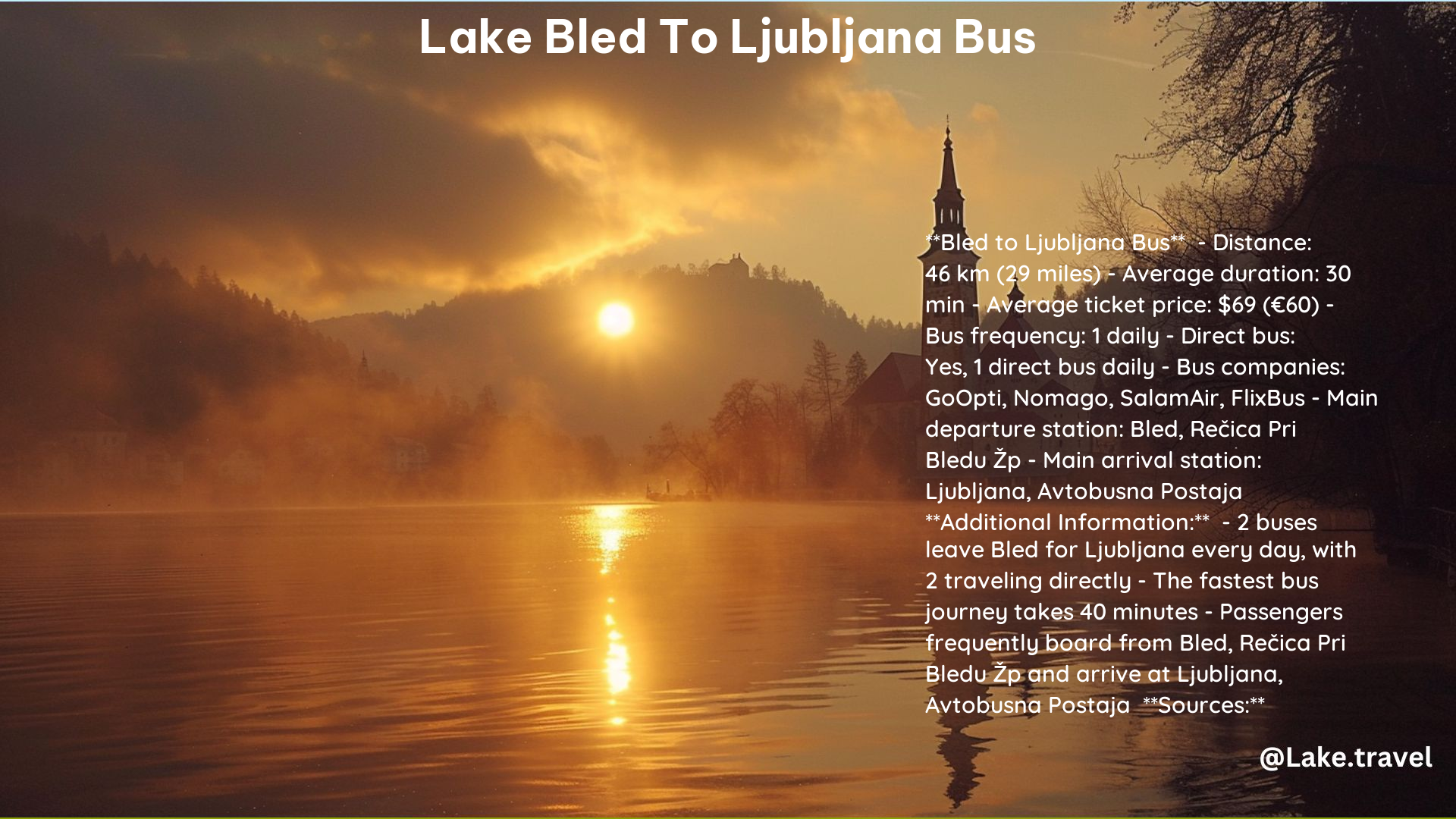 Lake Bled to Ljubljana Bus