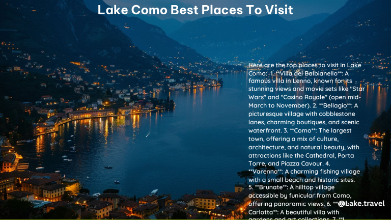 Lake Como Best Places to Visit