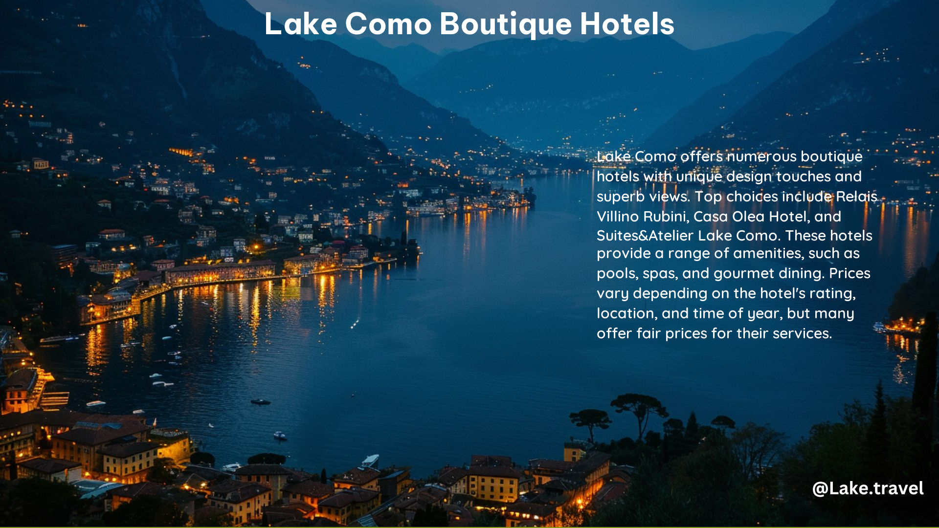 Lake Como Boutique Hotels