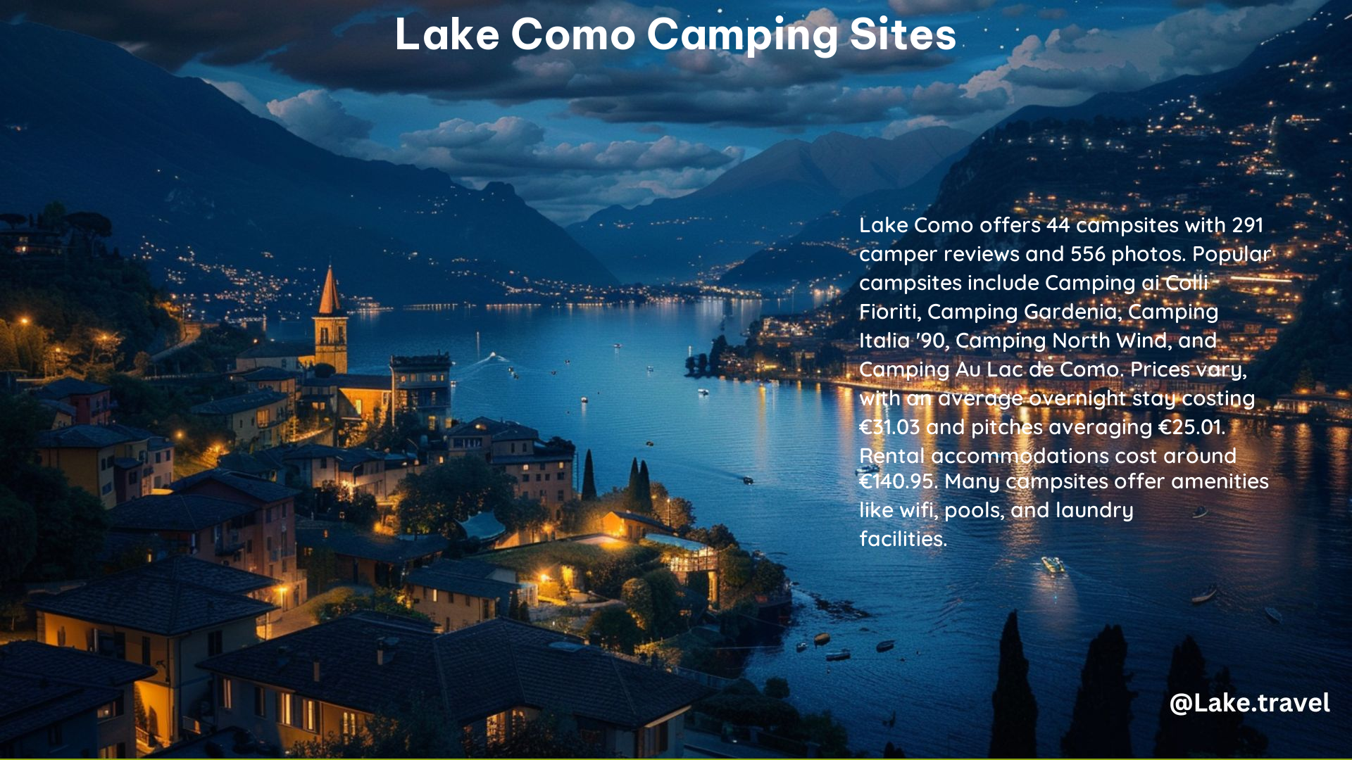 Lake Como Camping Sites