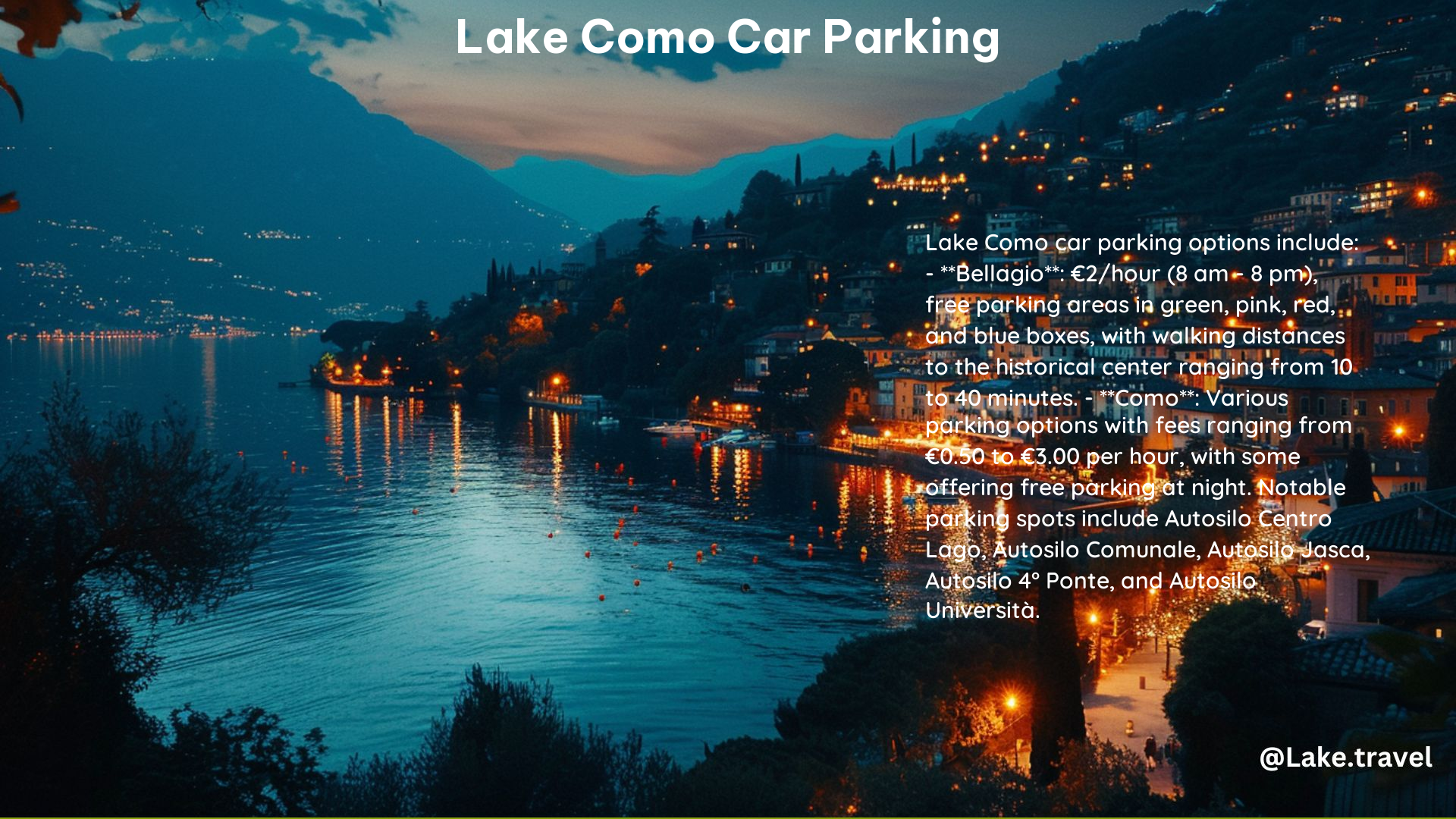 Lake Como Car Parking