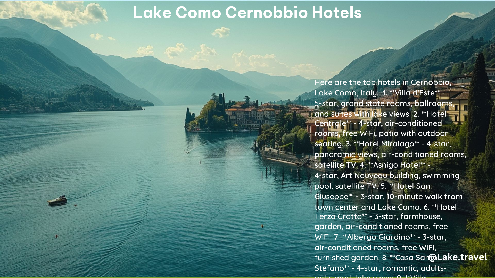 Lake Como Cernobbio Hotels