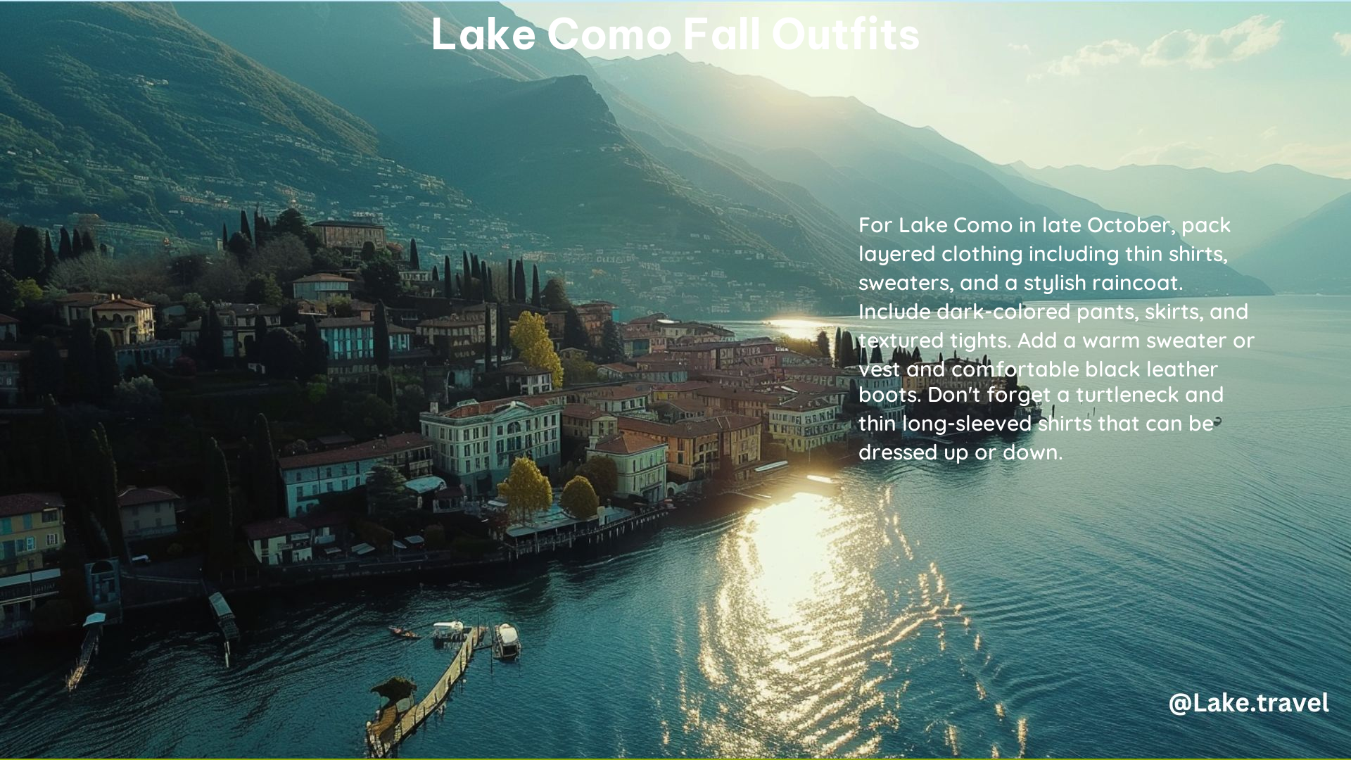 Lake Como Fall Outfits