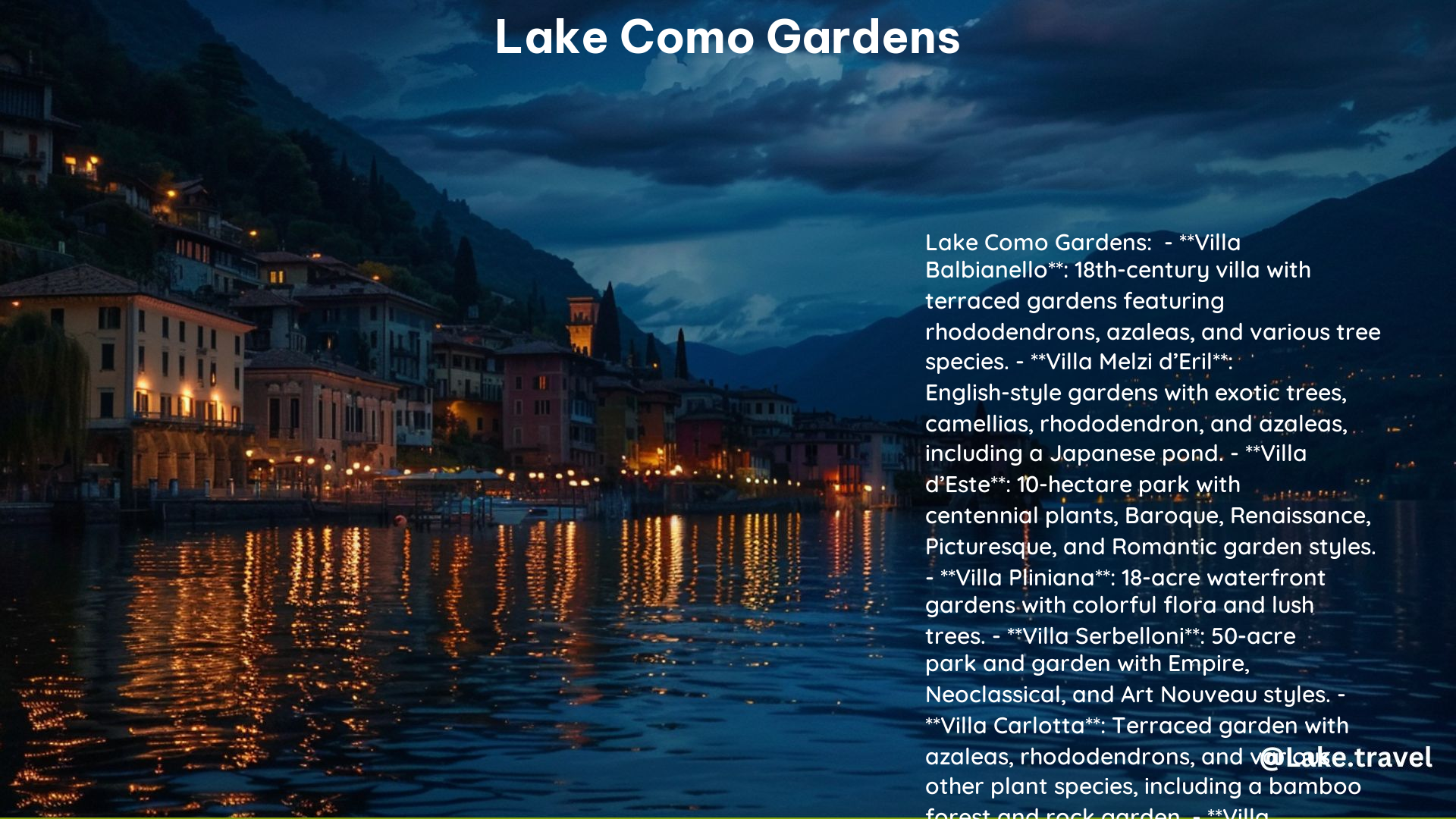 Lake Como Gardens