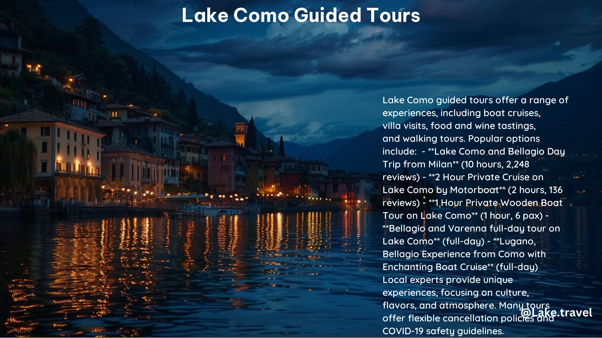 Lake Como Guided Tours