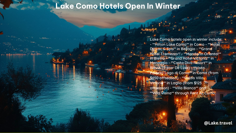 Lake Como Hotels Open in Winter