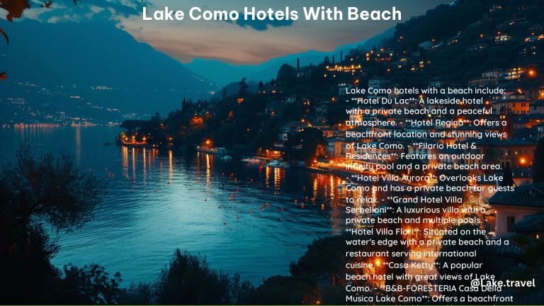 Lake Como Hotels With Beach