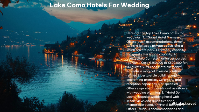 Lake Como Hotels for Wedding