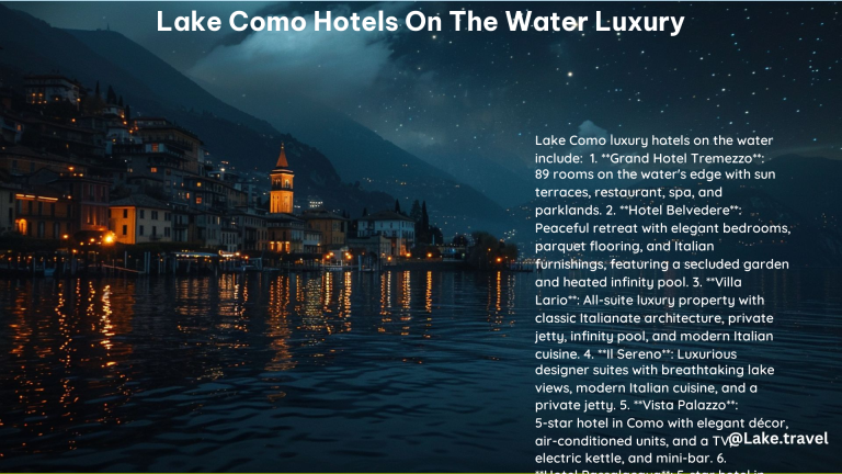 Lake Como Hotels on the Water Luxury