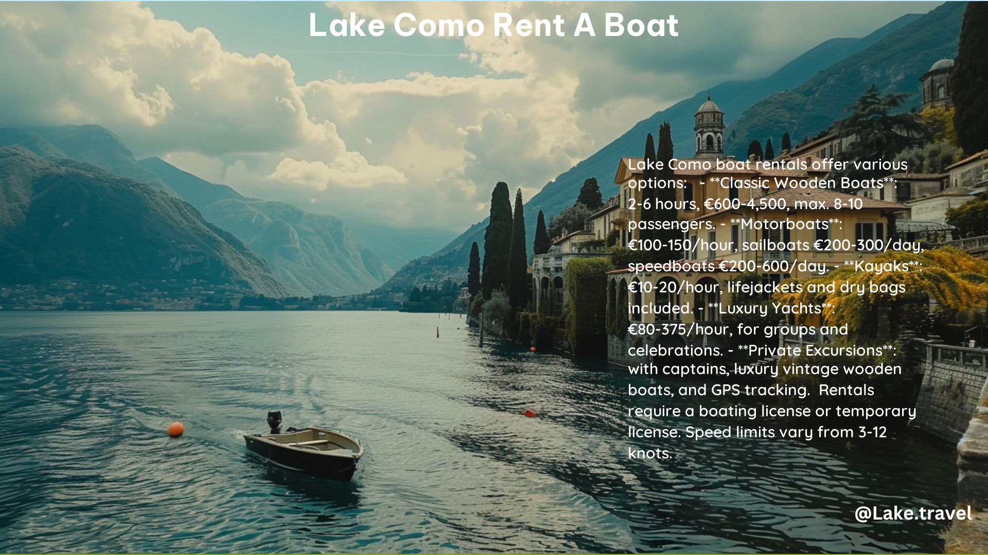 Lake Como Rent a Boat