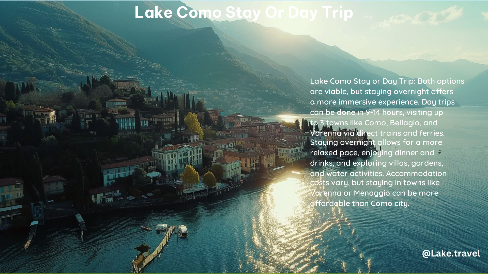 Lake Como Stay or Day Trip