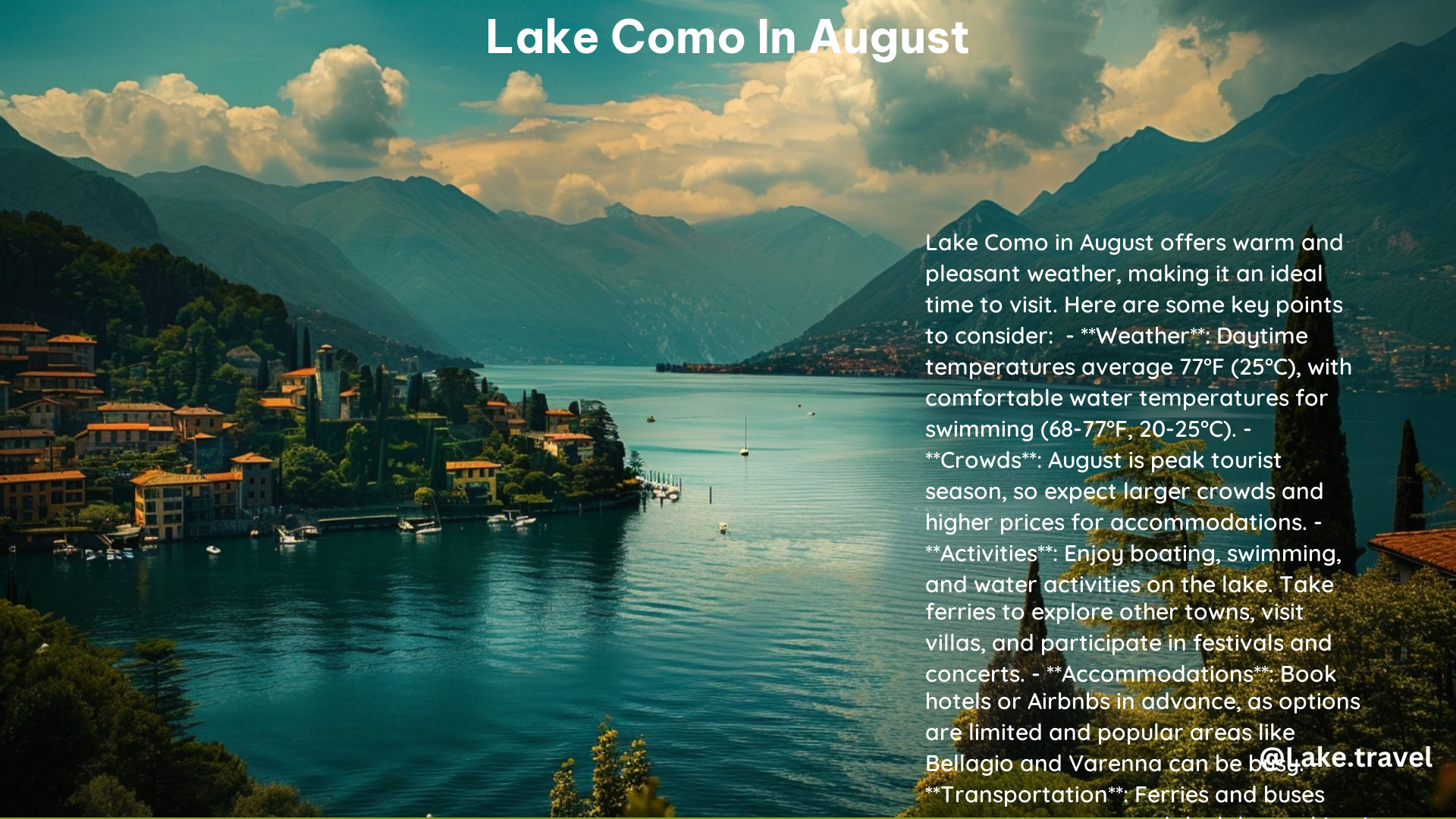 Lake Como in August