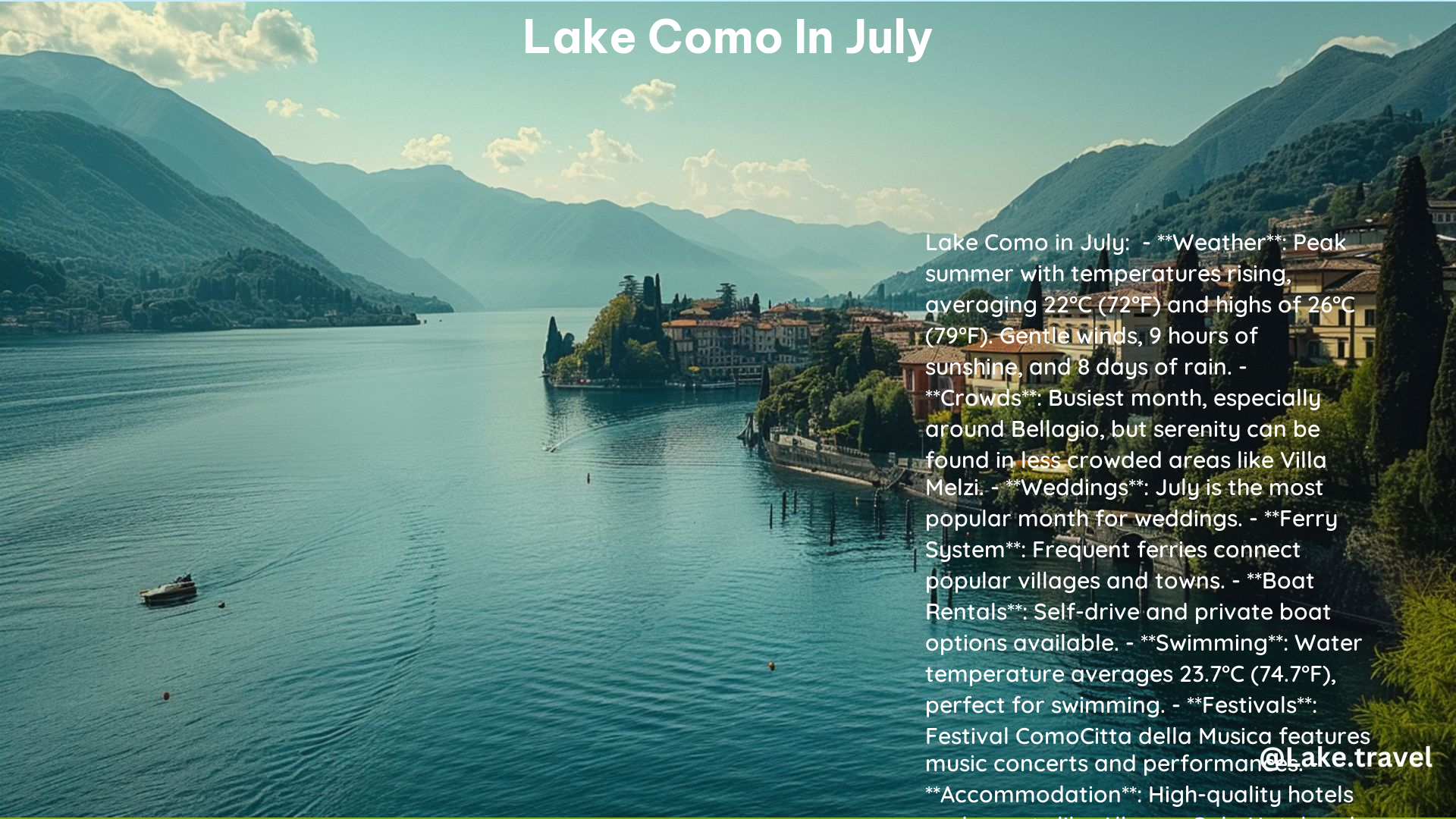 Lake Como in July