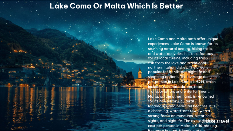 Lake Como or Malta Which Is Better