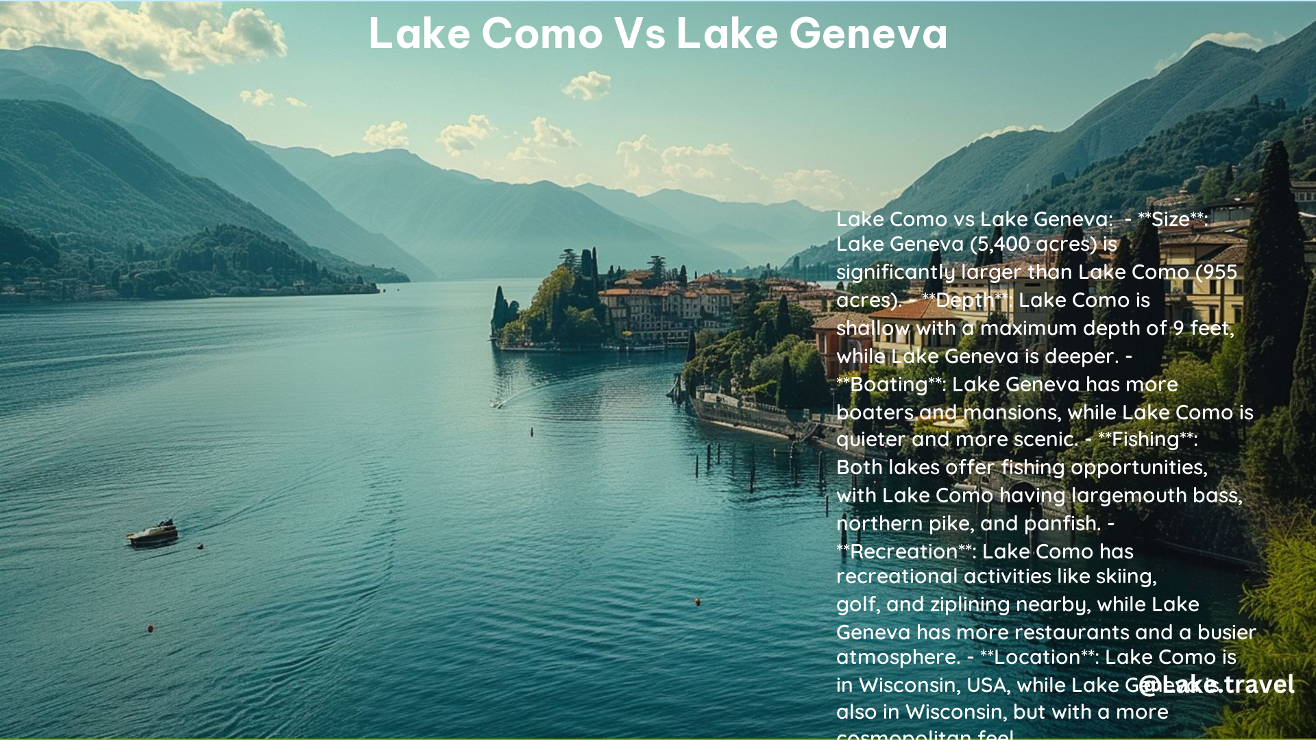 Lake Como vs Lake Geneva