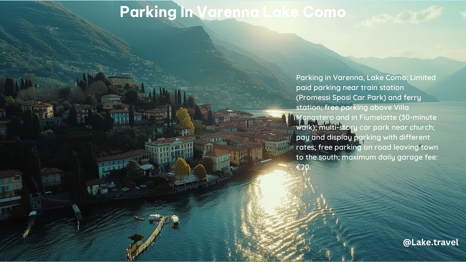 Parking in Varenna Lake Como