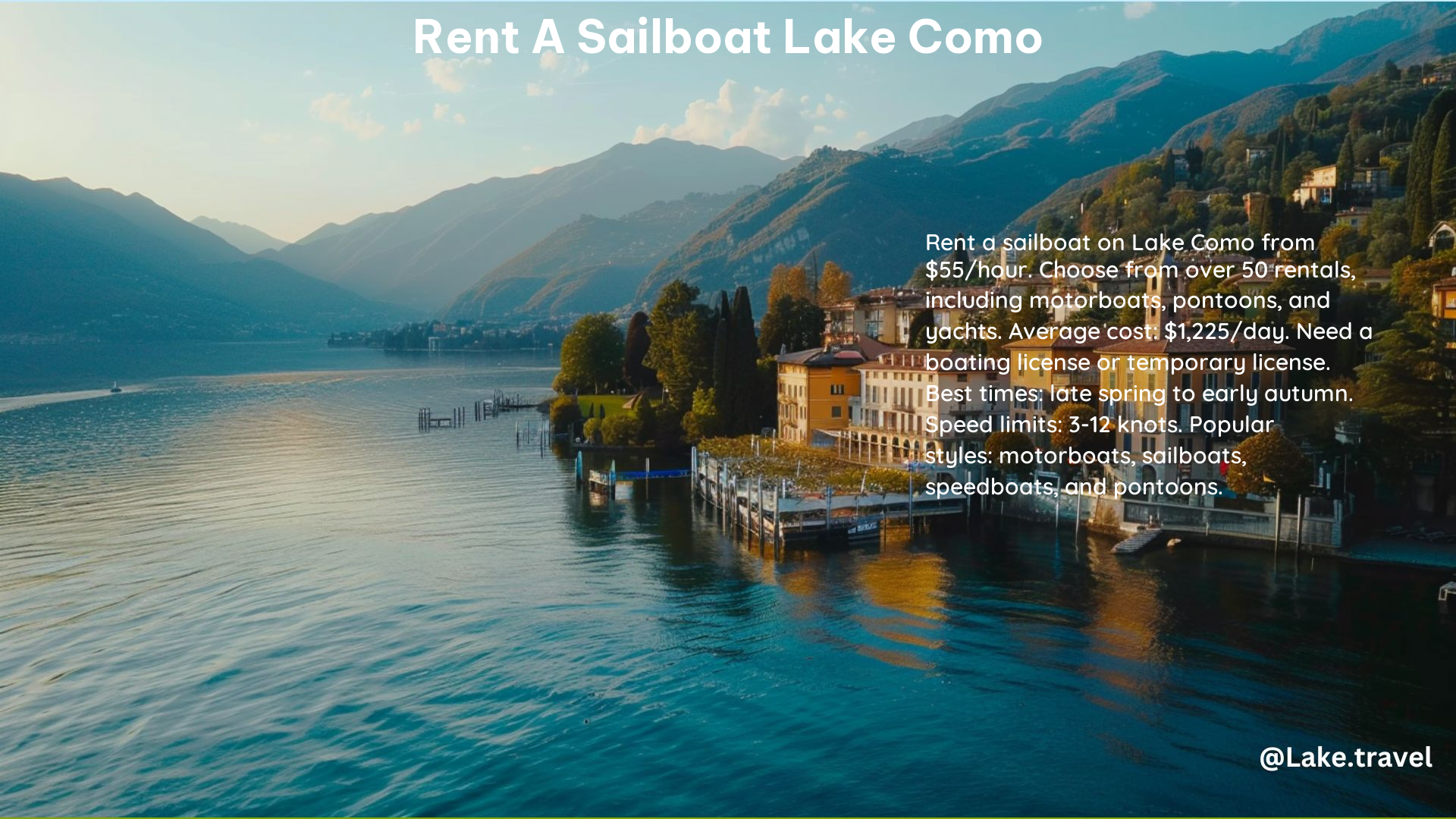 Rent a Sailboat Lake Como