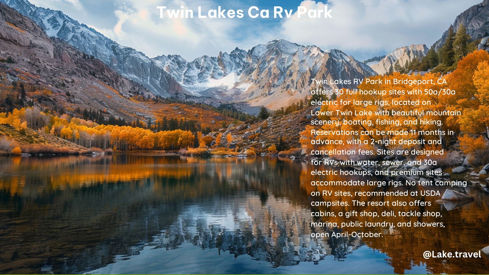 Twin Lakes CA RV Park