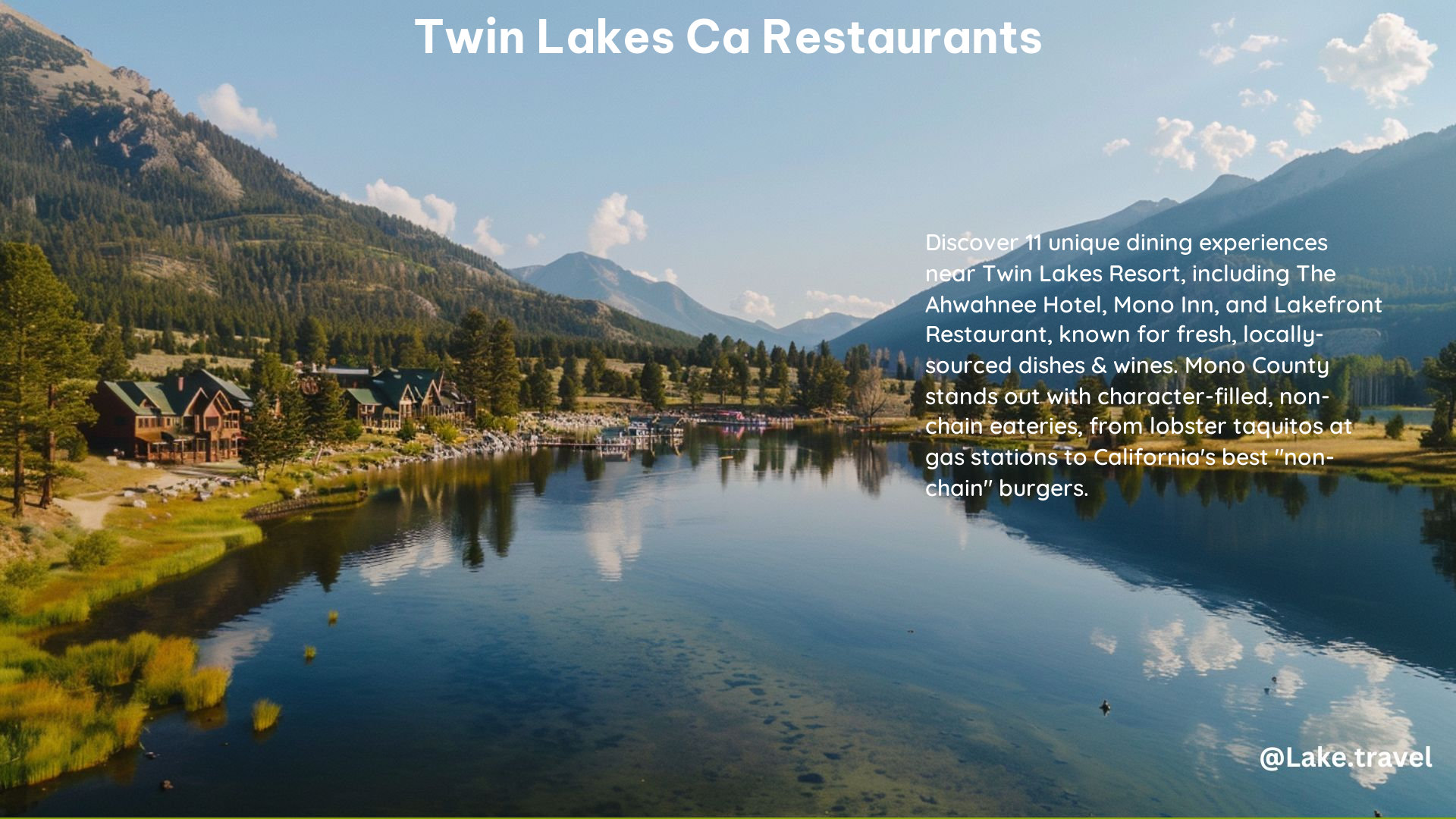 Twin Lakes CA Restaurants