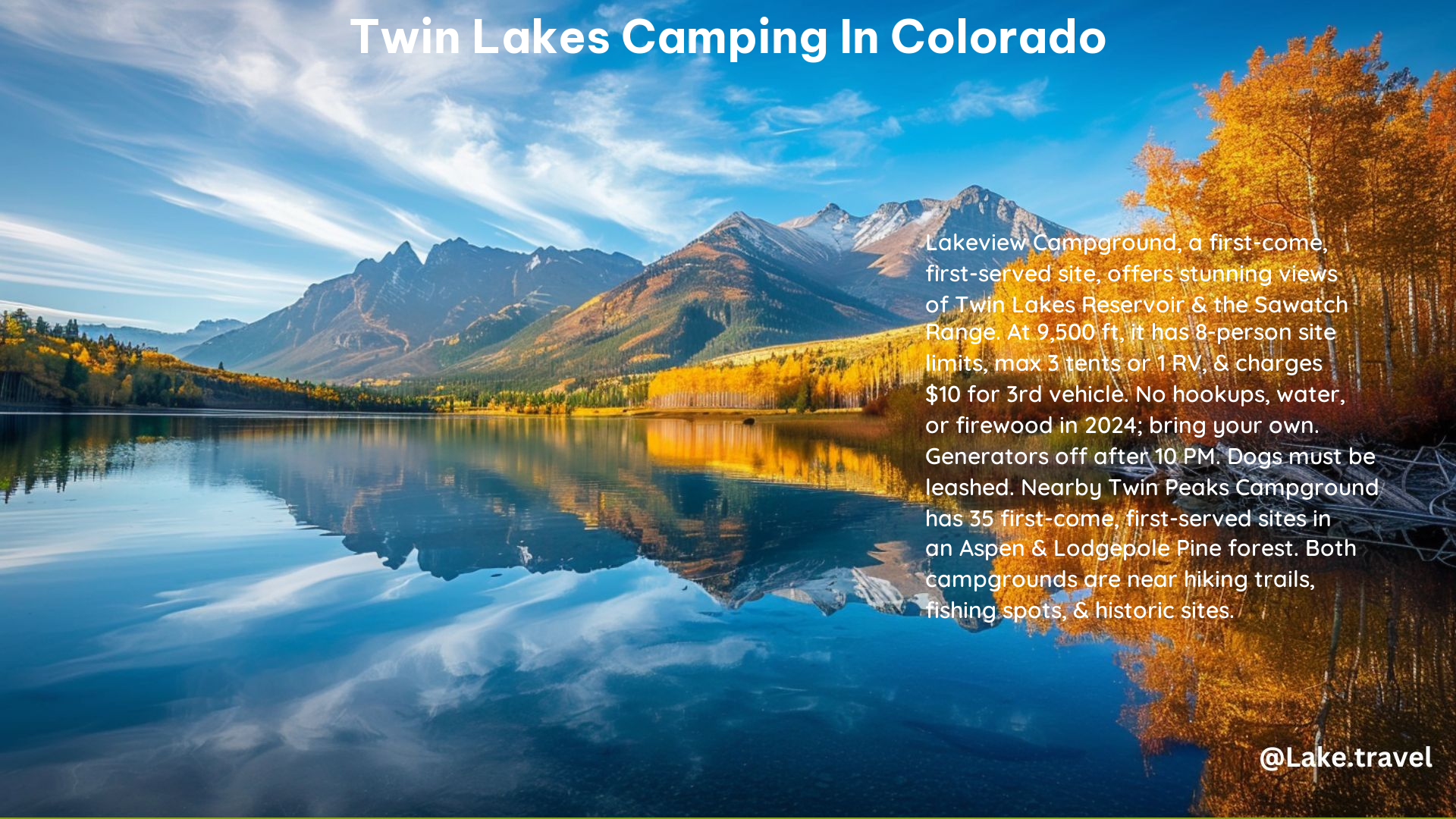 Twin Lakes Camping in Colorado