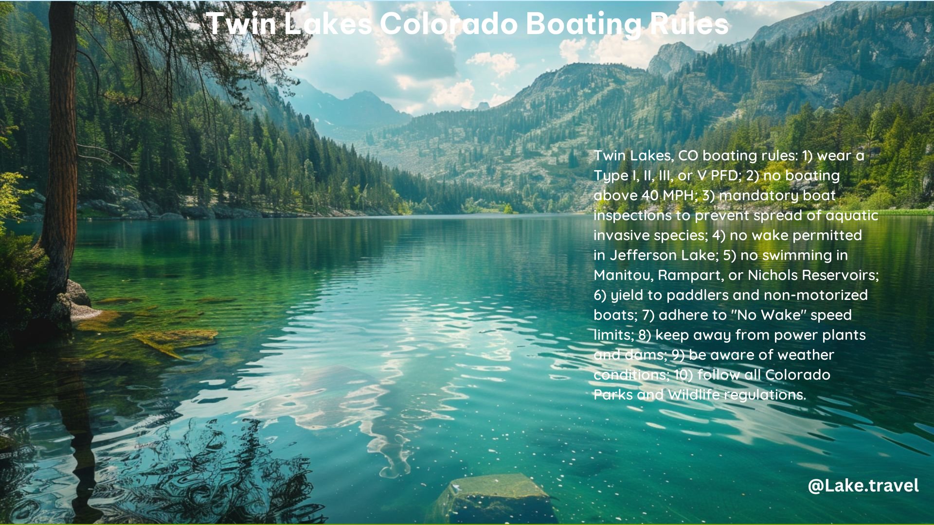 Twin Lakes Colorado Boating Rules