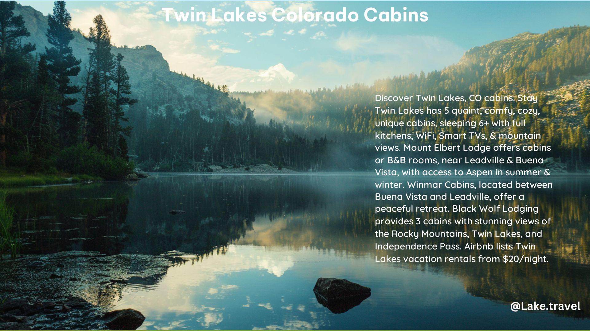 Twin Lakes Colorado Cabins