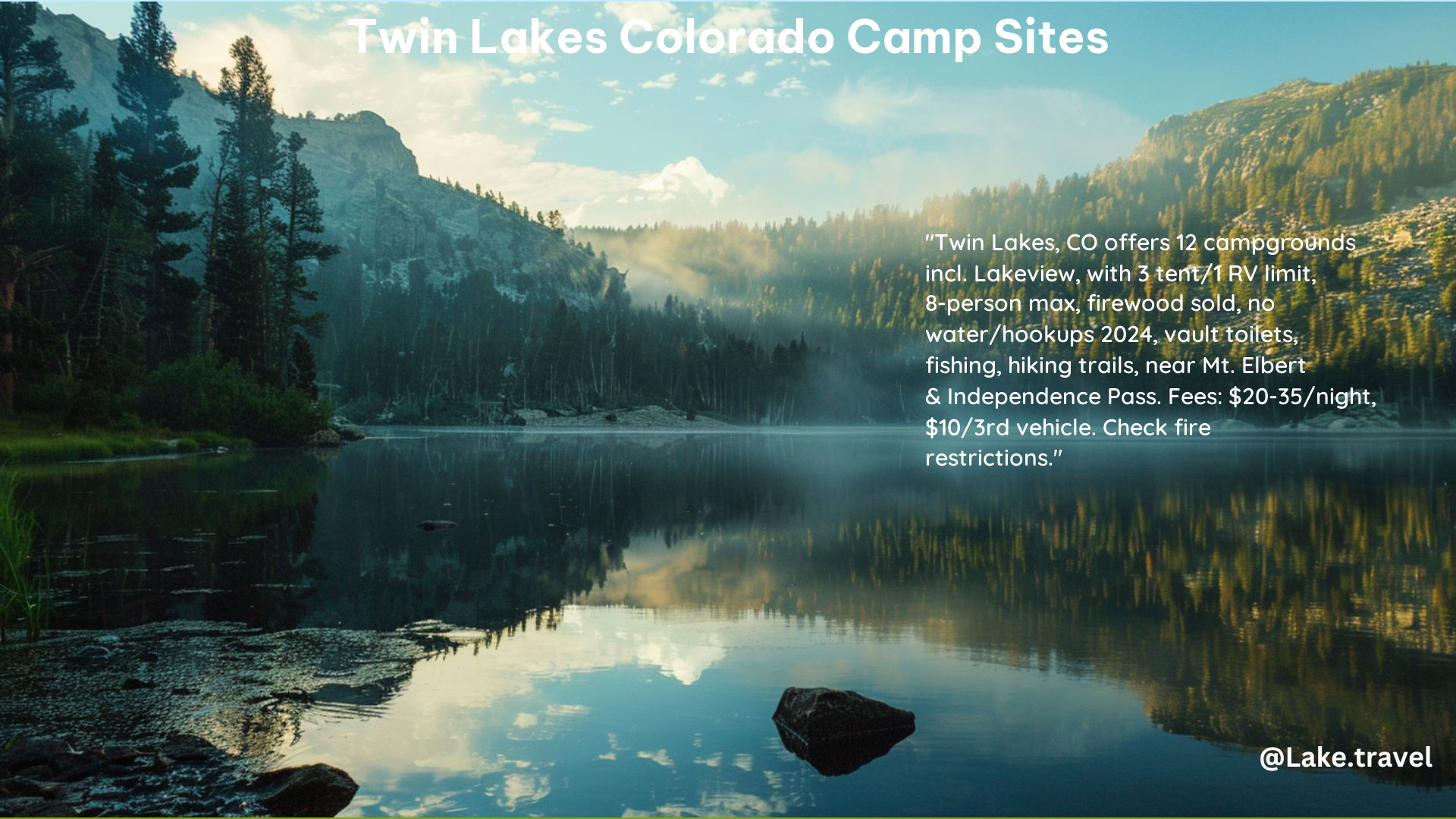 Twin Lakes Colorado Camp Sites