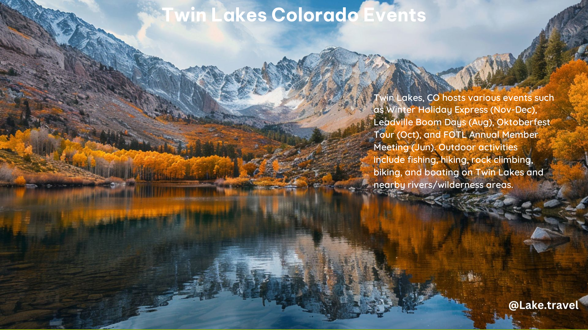 Twin Lakes Colorado Events