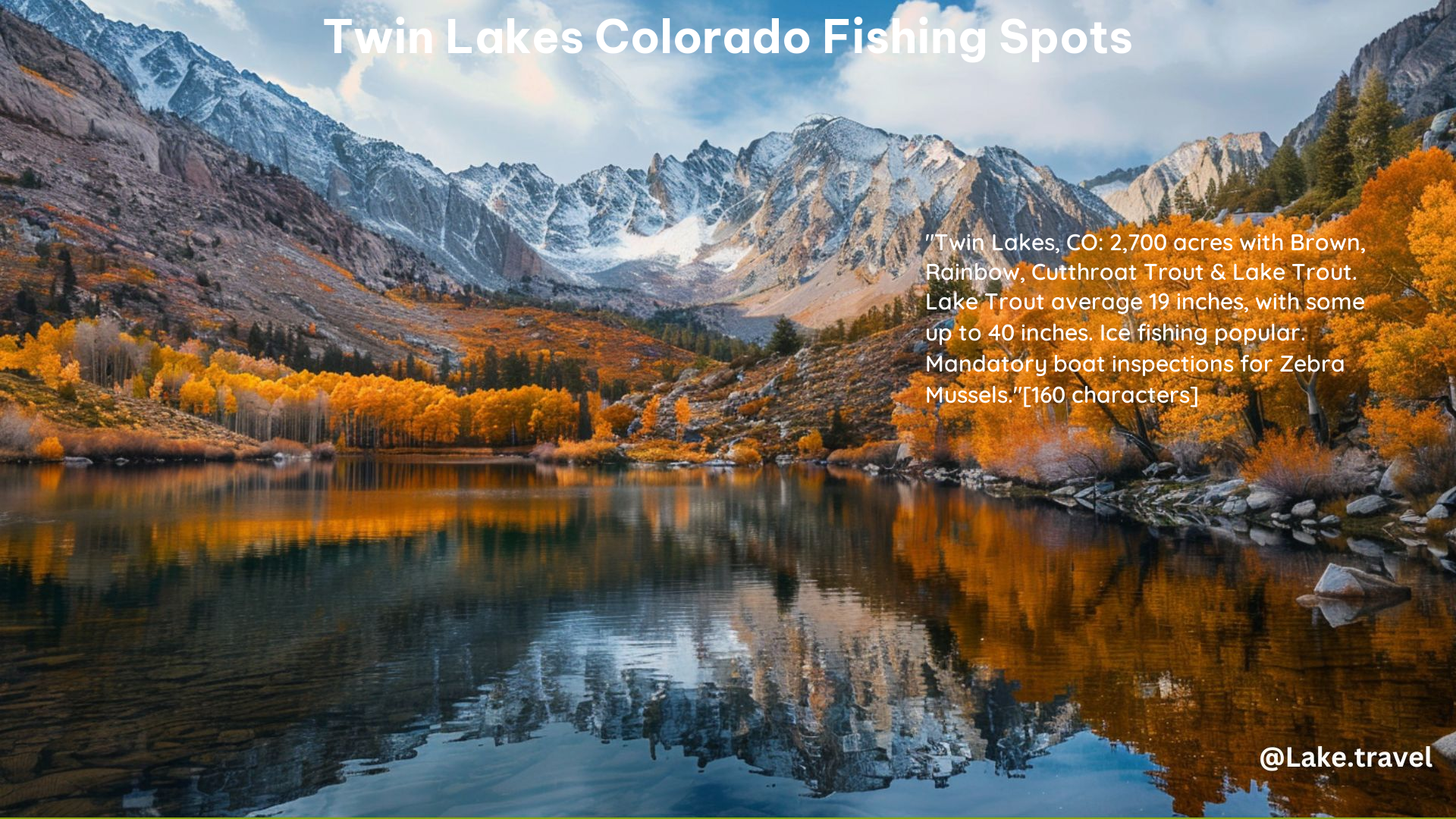 Twin Lakes Colorado Fishing Spots