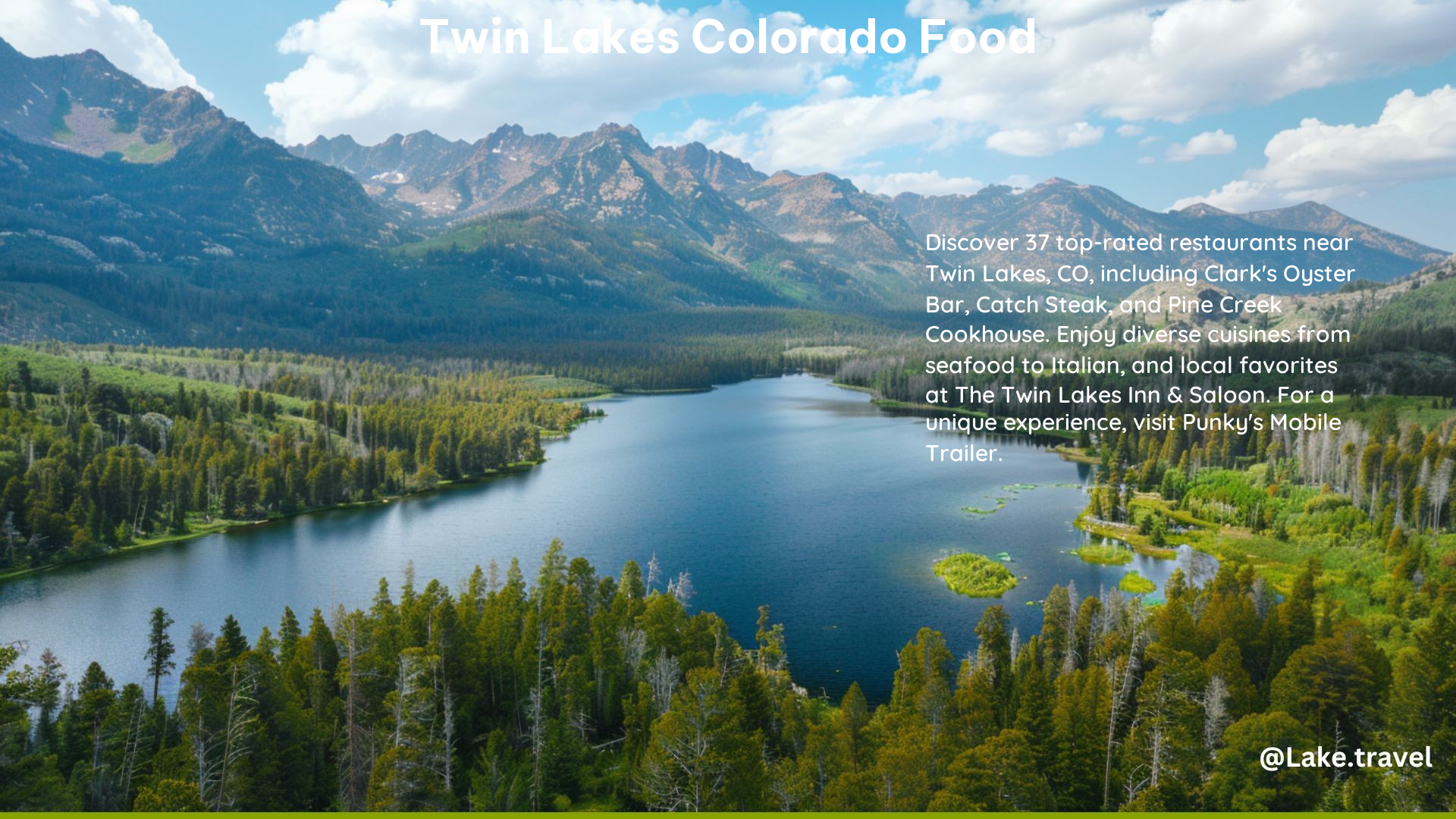 Twin Lakes Colorado Food