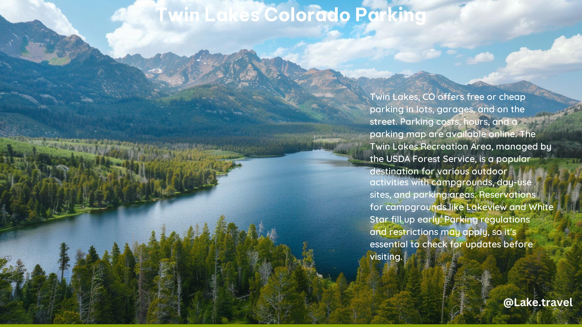 Twin Lakes Colorado Parking