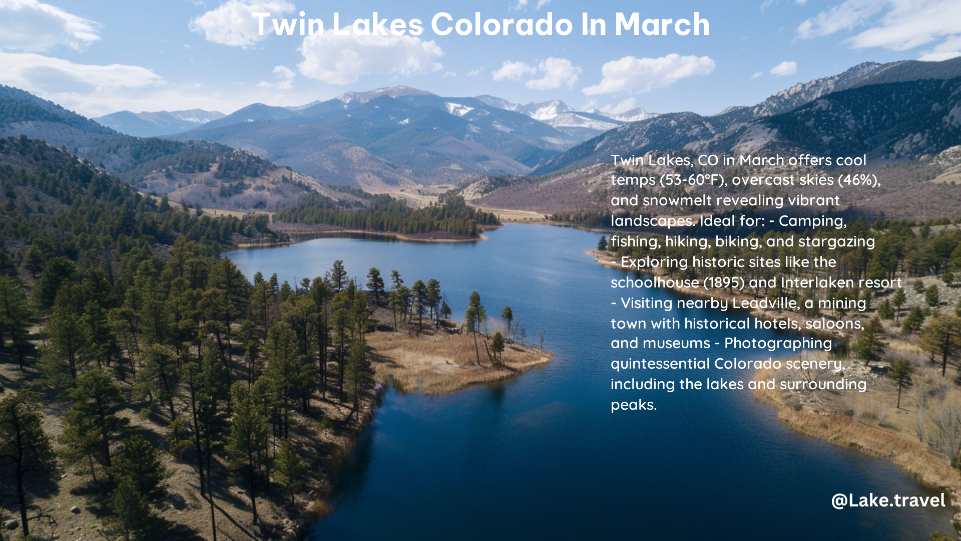 Twin Lakes Colorado in March