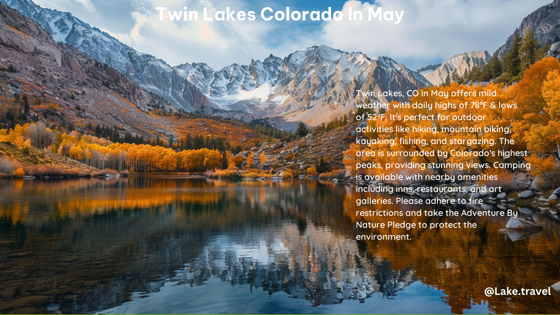 Twin Lakes Colorado in May