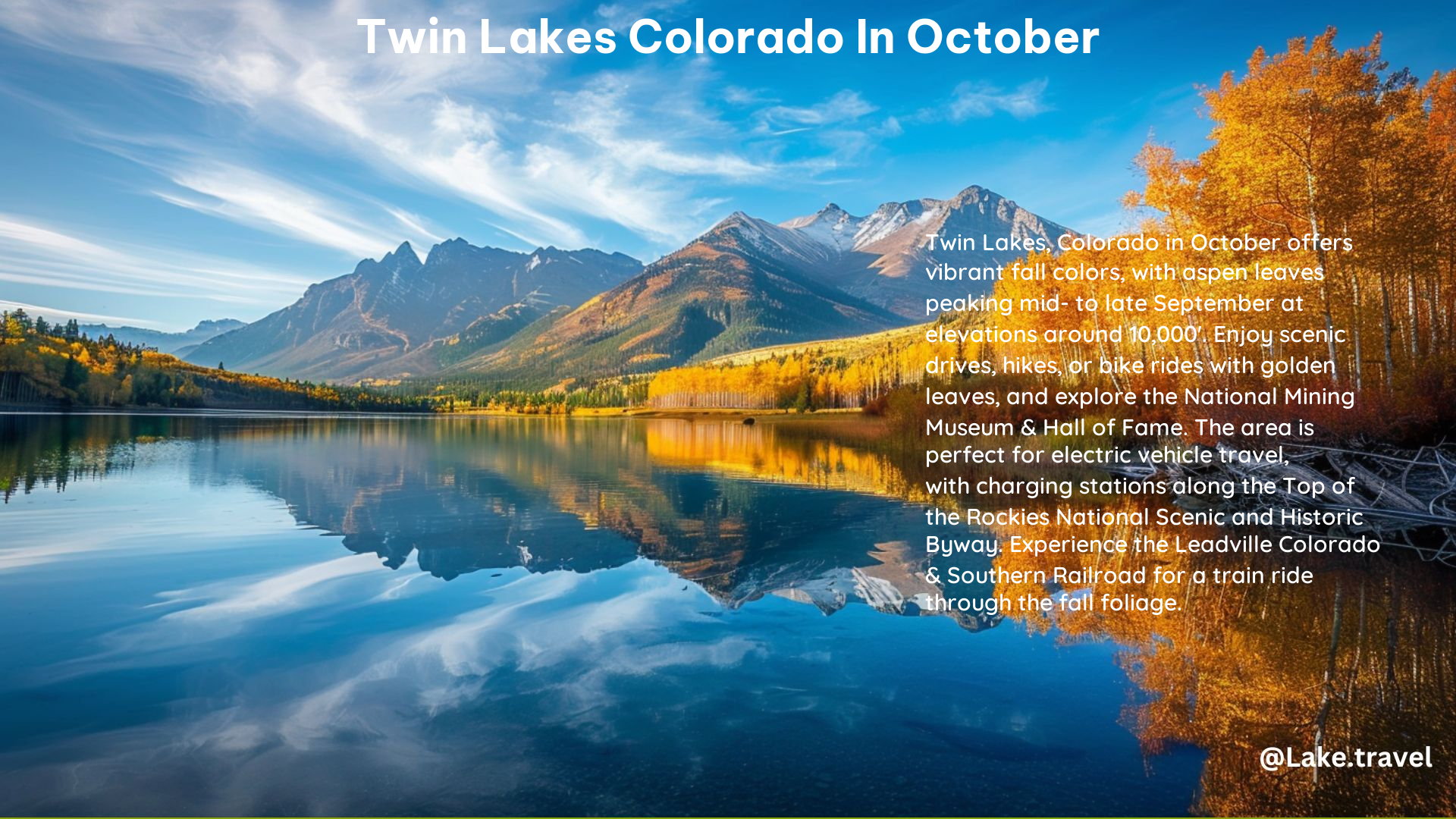 Twin Lakes Colorado in October