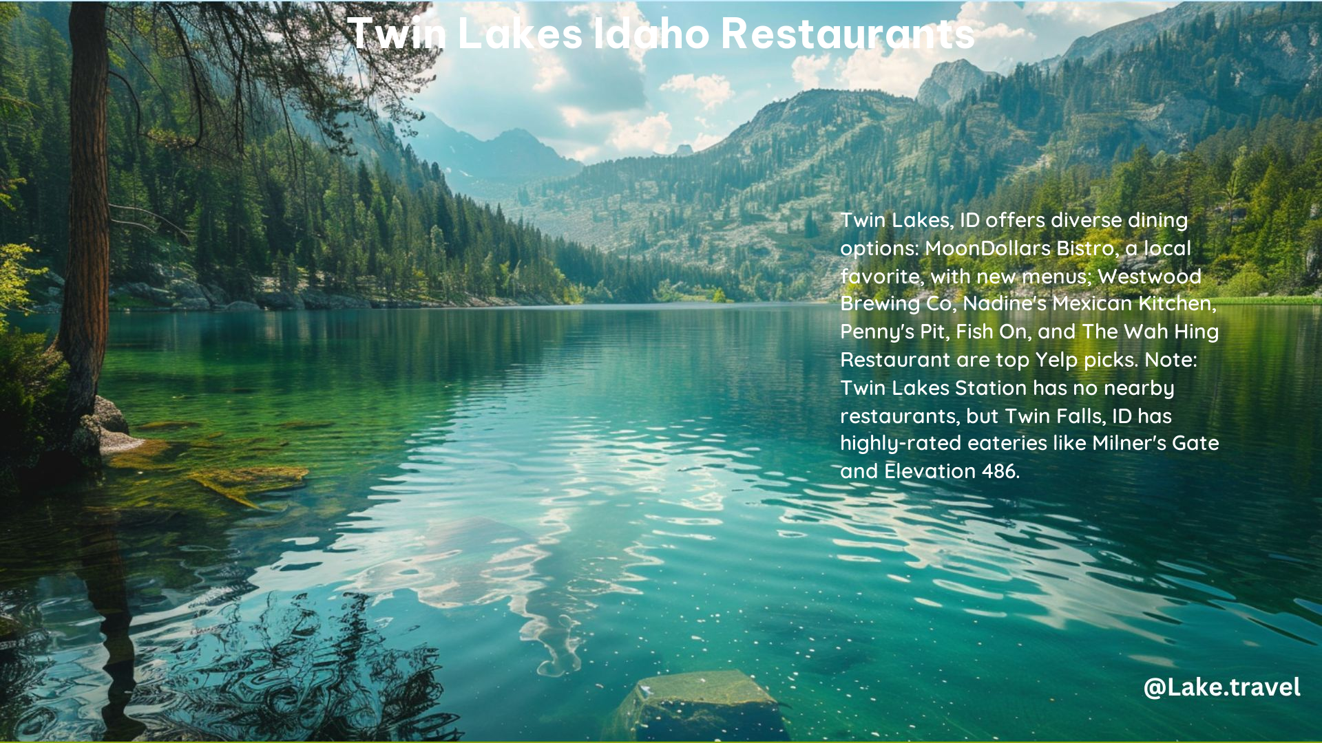 Twin Lakes Idaho Restaurants