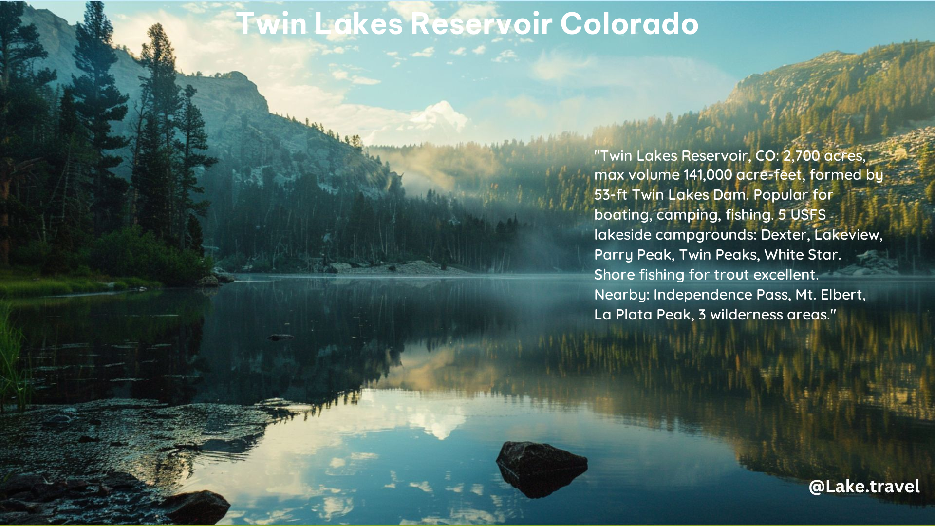 Twin Lakes Reservoir Colorado